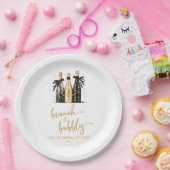 Brunch und Bubbly Gold Champagner Brautparty Pappteller (Party)