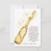 Brunch und Bubbly Gold Elegantes Brautparty Dankeskarte (Vorderseite)
