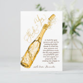 Brunch und Bubbly Gold Elegantes Brautparty Dankeskarte (Stehend Vorderseite)