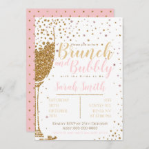 Brunch und Bubbly Gold Glitzer mit gepunktetem Rüc