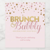 Brunch und Bubbly Imitate Gold Foil Glitzer Confet Weinetikett (Einzelnes Label)