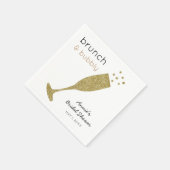Brunch und Bubbly Imitats Gold Glitzer Drink Napki Serviette (Ecke)