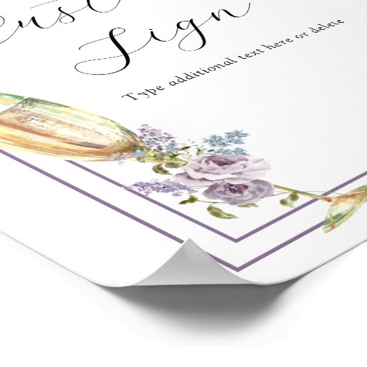 Brunch und Bubbly Lavender und Lilac Brautparty Poster (Ecke)