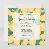 Brunch und Bubbly Lemons Brautparty Einladung (Vorderseite)