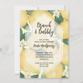Brunch und Bubbly Lemons Brautparty Einladung (Vorderseite)
