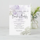 Brunch und Bubbly Lilac Lila Rose Einladung (Stehend Vorderseite)