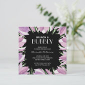 Brunch und Bubbly Magnolia Brautparty Einladung (Stehend Vorderseite)