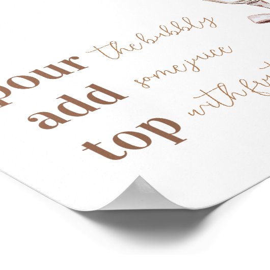 Brunch und Bubbly Mimosa Bar Sign 8x10 Poster (Ecke)