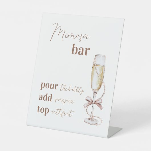Brunch und Bubbly Mimosa Bar Sign 8x10 Sockelschild (Vorderseite)