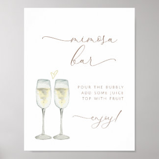 Brunch und Bubbly Mimosa Bar Sign Poster