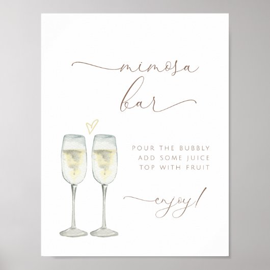 Brunch und Bubbly Mimosa Bar Sign Poster (Vorne)