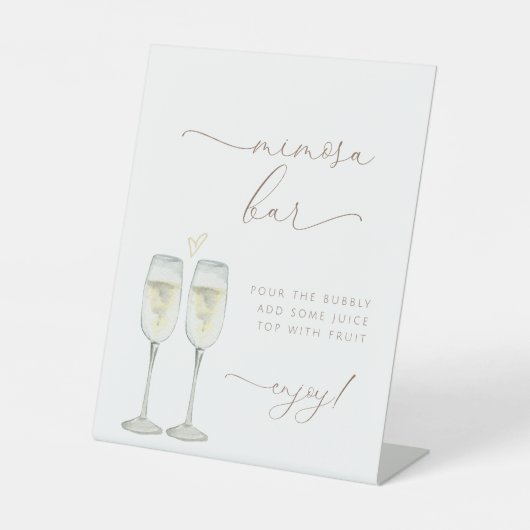 Brunch und Bubbly Mimosa Bar Sign Sockelschild (Vorderseite)
