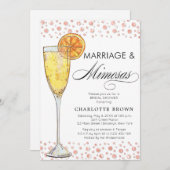 Brunch und Bubbly Mimosa Bridal Dusche Einladung (Vorne/Hinten)