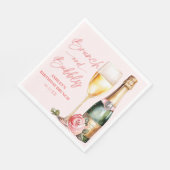 Brunch und Bubbly Mimosa Champagne Birthday Brunch Serviette (Ecke)