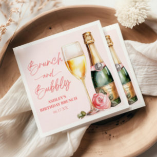 Brunch und Bubbly Mimosa Champagne Birthday Brunch Serviette