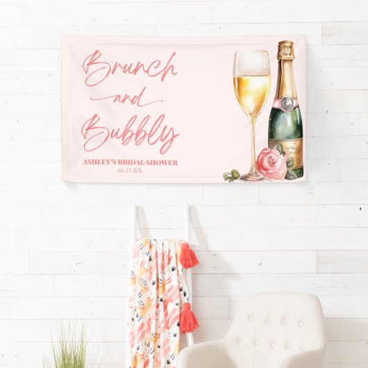 Brunch und Bubbly Mimosa Champagne Brautparty Banner (Insitu)