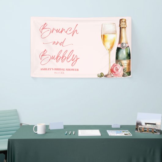Brunch und Bubbly Mimosa Champagne Brautparty Banner (Messeveranstaltung)