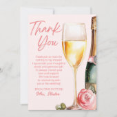 Brunch und Bubbly Mimosa Champagne Brautparty Dankeskarte (Vorderseite)