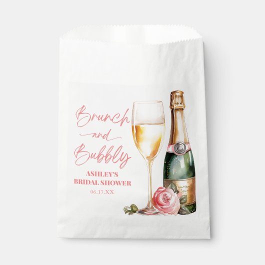 Brunch und Bubbly Mimosa Champagne Brautparty Geschenktütchen (Vorderseite)