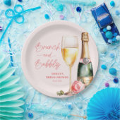Brunch und Bubbly Mimosa Champagne Brautparty Pappteller (Party)