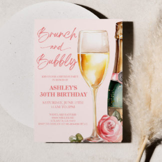 Brunch und Bubbly Mimosa Champagne Geburtstagspart Einladung