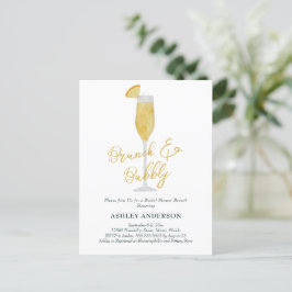 Brunch und Bubbly Mimosa Cocktail Brautparty Postkarte