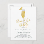 Brunch und Bubbly Mimosa Cocktail Brautparty Postkarte (Vorne/Hinten)