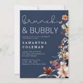 Brunch und Bubbly Modern Script Boho Brautparty Einladung (Vorderseite)