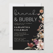 Brunch und Bubbly Modern Script Boho Brautparty Einladung (Vorderseite)