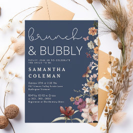 Brunch und Bubbly Modern Script Boho Brautparty Einladung