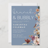 Brunch und Bubbly Modern Script Boho Brautparty Einladung (Vorderseite)