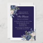 Brunch und Bubbly, Navy Blue und Ivory Floral Einladung (Vorderseite)