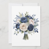 Brunch und Bubbly, Navy Blue und Ivory Floral Einladung (Rückseite)