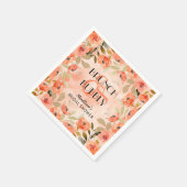 Brunch und Bubbly Orange Blume Brautparty Serviette (Ecke)