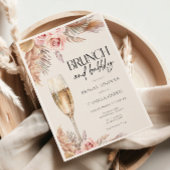 Brunch und Bubbly Pampas Grass Brautparty Einladung