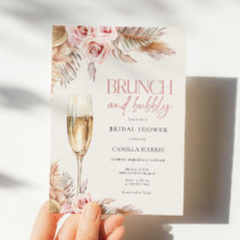 Brunch und Bubbly Pampas Grass Brautparty Einladung