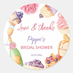 Brunch und Bubbly Patisserie Pancake vielen Dank Runder Aufkleber