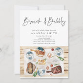 Brunch und Bubbly Picnic GRILLEN Red Kariert Baby Einladung (Vorderseite)