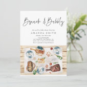 Brunch und Bubbly Picnic GRILLEN Red Kariert Baby Einladung (Stehend Vorderseite)