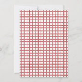 Brunch und Bubbly Picnic GRILLEN Red Kariert Baby Einladung (Rückseite)