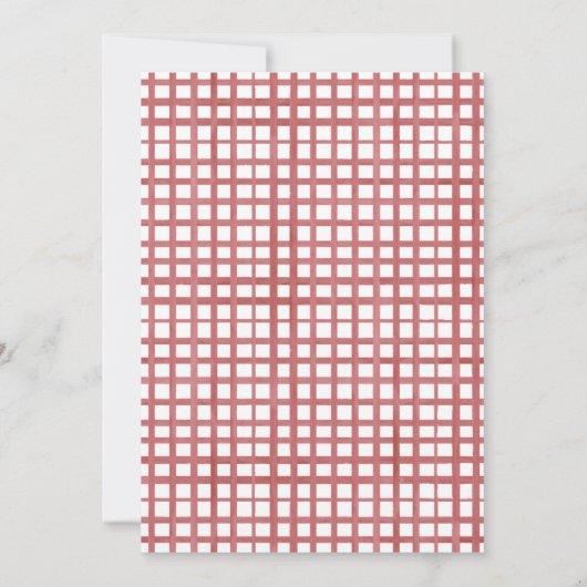 Brunch und Bubbly Picnic GRILLEN Red Kariert Baby Einladung (Rückseite)