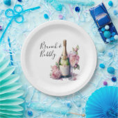 Brunch und Bubbly Pink Brautparty Pappteller (Party)