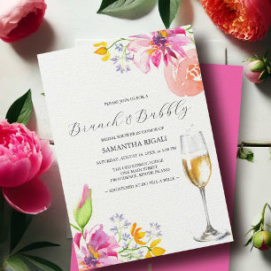 Brunch und Bubbly Pink Bridal Dusche Einladungen