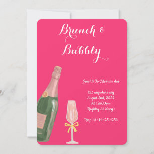 BRUNCH- UND BUBBLY PINK BRIDAL SHOWER EINLADUNG