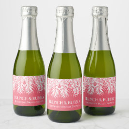 Brunch und Bubbly Pink Mini Sparkling Weinetikett Schaumweinetikett