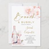 Brunch und Bubbly Prosecco Brautparty Einladung (Vorderseite)