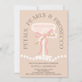 Brunch und Bubbly Prosecco Brautparty Einladung (Vorderseite)