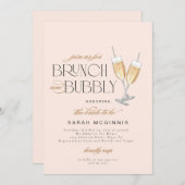 Brunch und Bubbly Prosecco Champagner-Dusche einla Einladung (Vorne/Hinten)