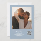 Brunch und Bubbly QR Code Foto Blue Brautparty Einladung (Rückseite)