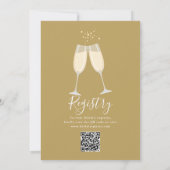 Brunch und Bubbly QR-Code Gold-Brautjunggesellinne Einladung (Rückseite)
